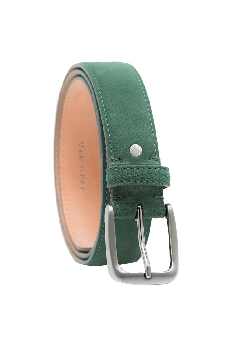 Handcrafted genuine suede leather belt, Main, color, Sage