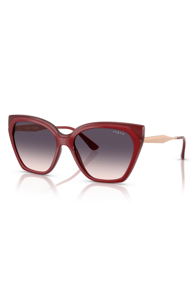 VOGUE 57mm Polarized Gradient Cat Eye Sunglasses, Alternate, color, Red