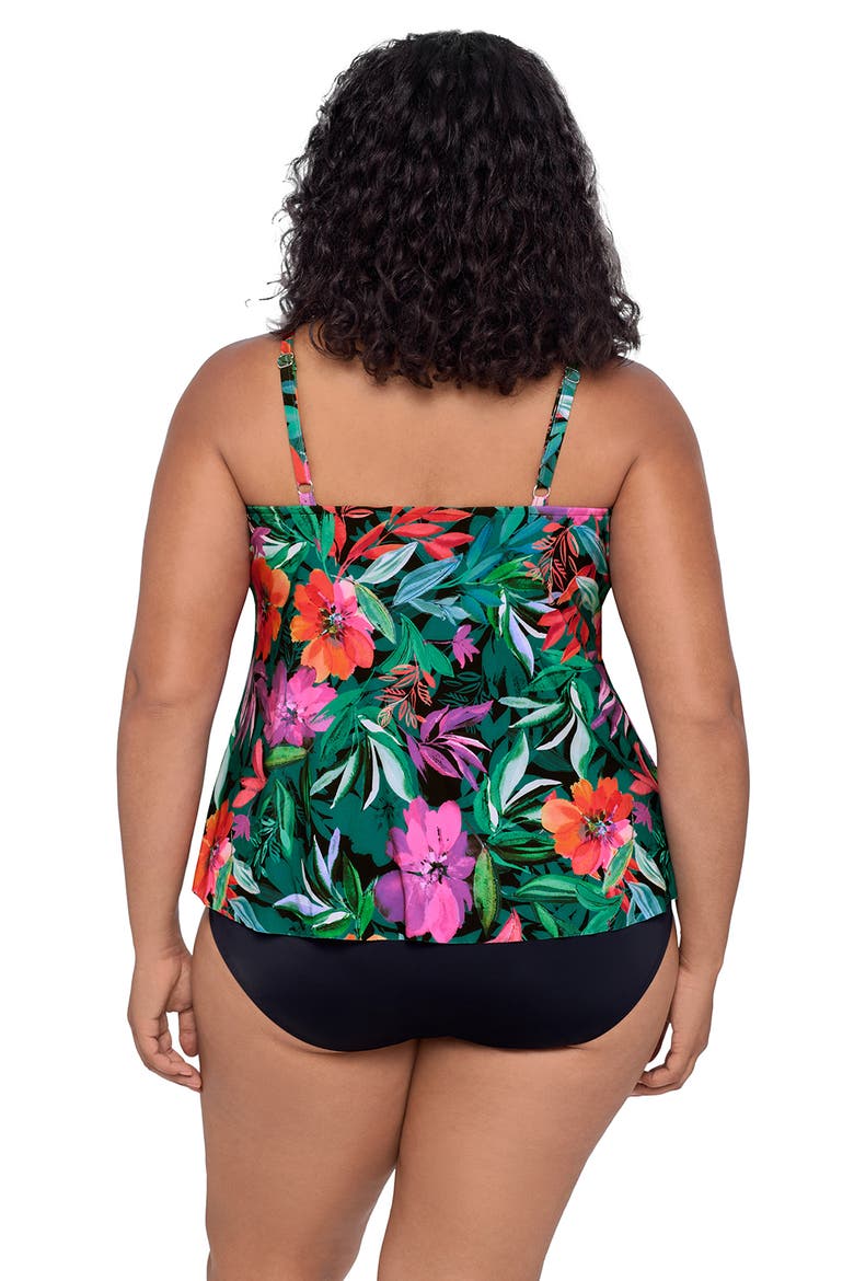 Ronnie 2 Tier Ruffle Plus Size Tankini Swimsuit Top, Alternate, color, Lush Paradise