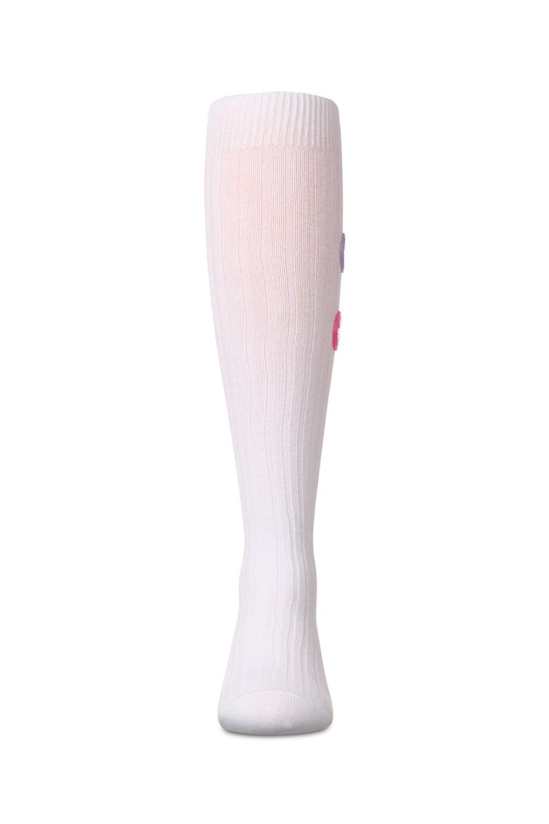 Rubber Smiley Face Rich Knee Sock, Alternate, color, White