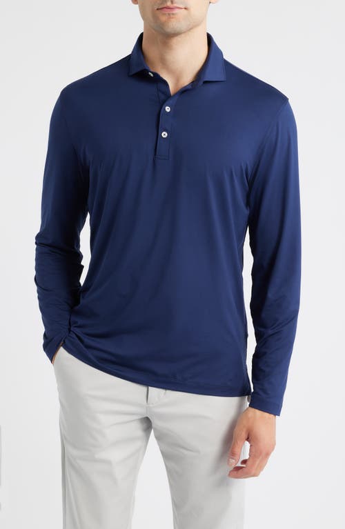 Johnnie-o Swing Long Sleeve Performance Polo In Blue