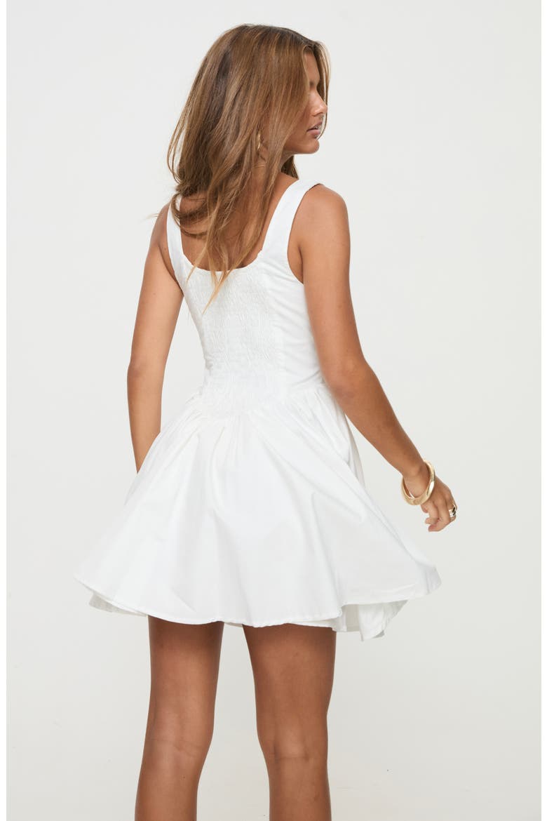 Straplie Organic Cotton Corset Minidress, Alternate, color, WHITE