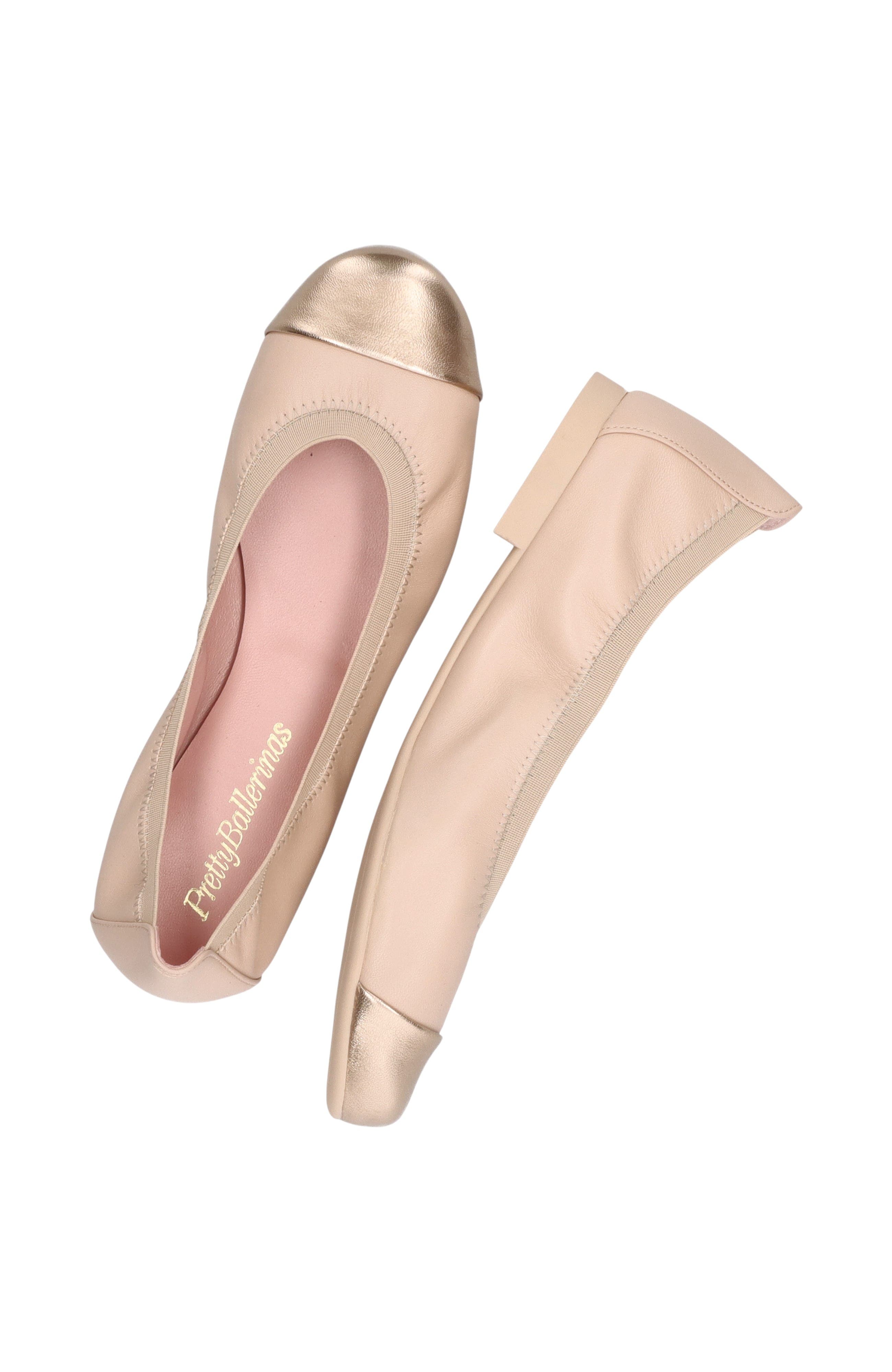 Pretty Ballerinas Round toe elasticated ballet flat, Alternate, color, Beige
