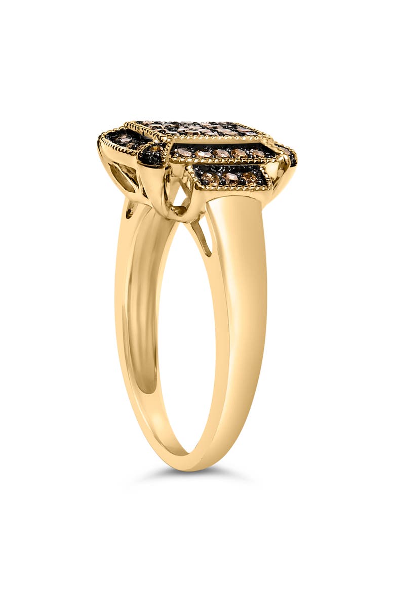 10K Yellow Gold Plated Silver 1/2 Cttw Champagne Diamond Step Up Ring, Alternate, color, Yellow Gold over Silver