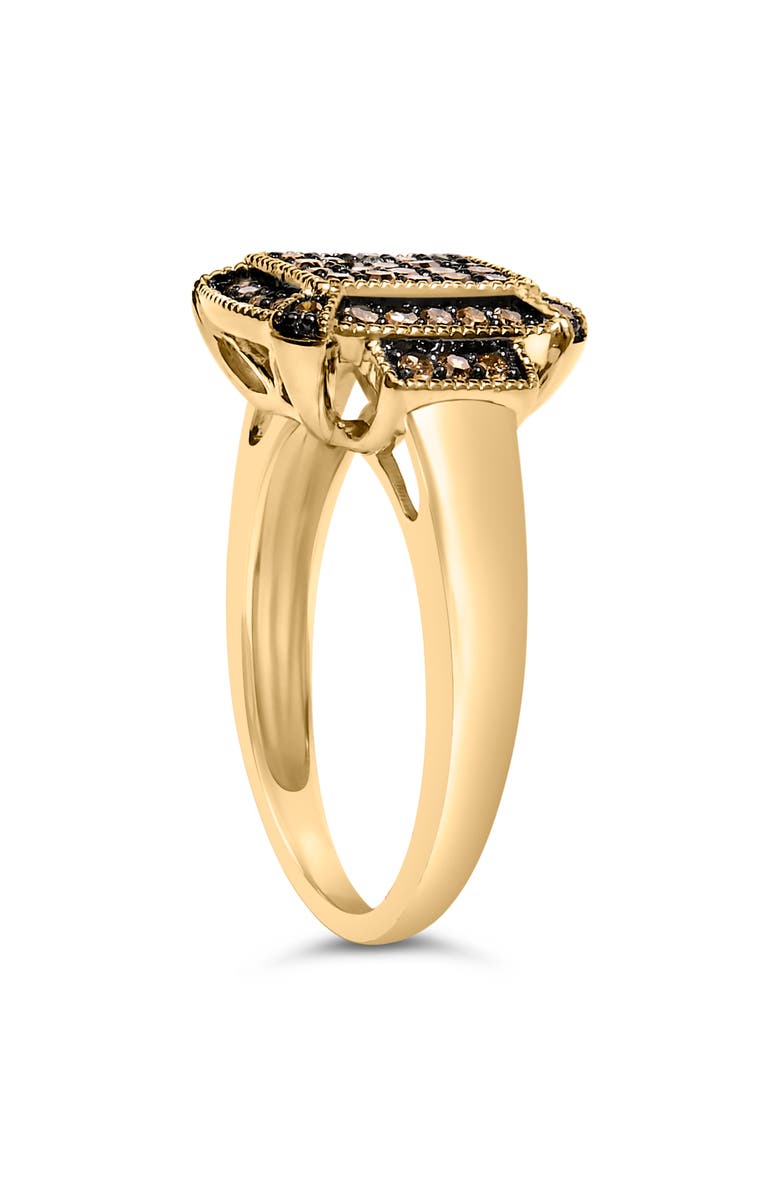 Haus of Brilliance 10K Yellow Gold Plated Silver 1/2 Cttw Champagne Diamond Step Up Ring, Alternate, color, Yellow Gold Over Silver