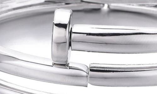 Adornia Hinged Nail Cuff Bracelet In Silver