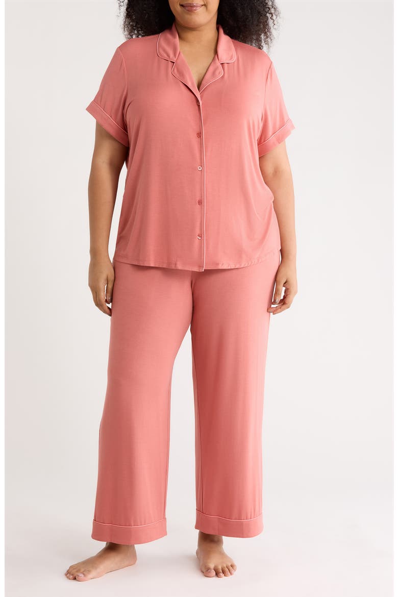 Moonlight Eco Crop Pajamas, Main, color, PINK CEDAR