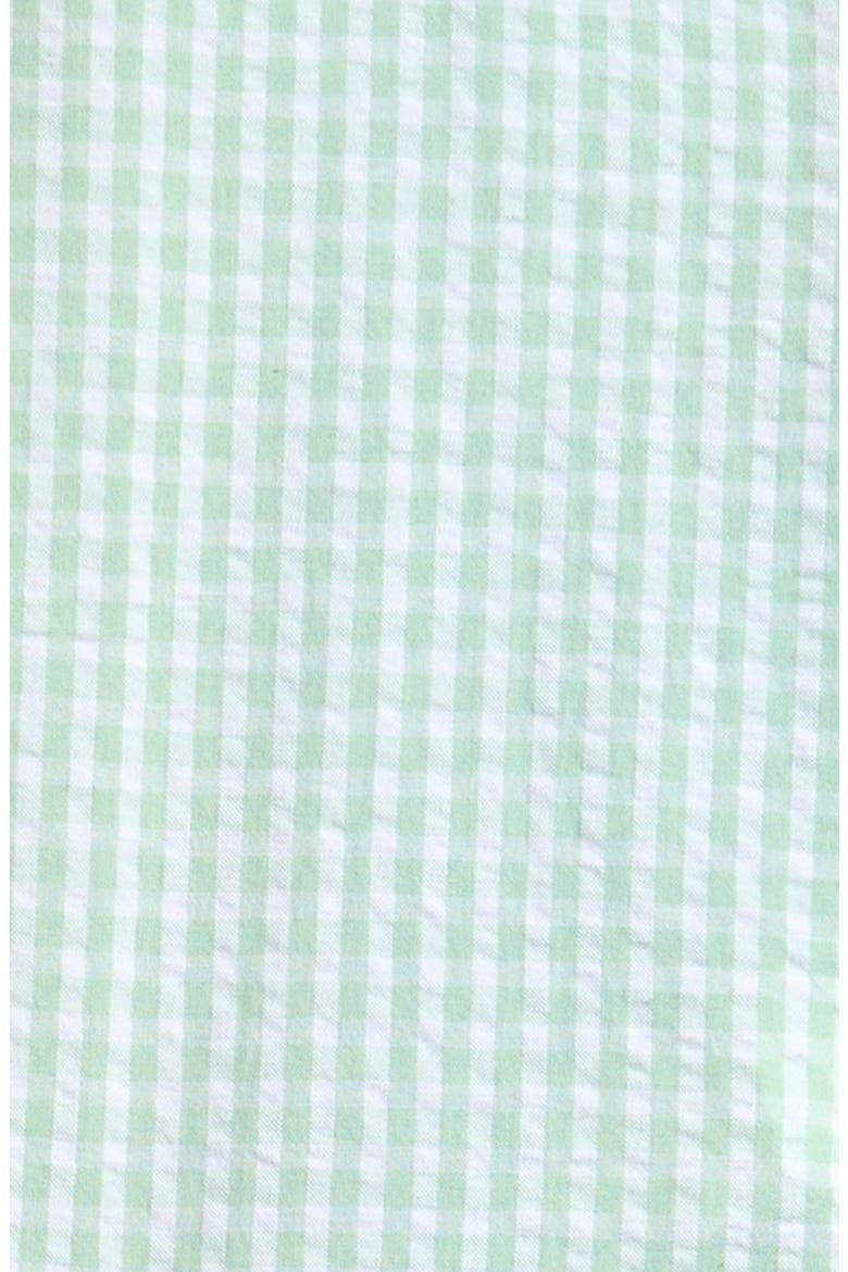Kids' Gingham Patchwork Magnetic Button-Up Shirt & Shorts Set, Alternate, color, BLUE/ GREEN MULTI
