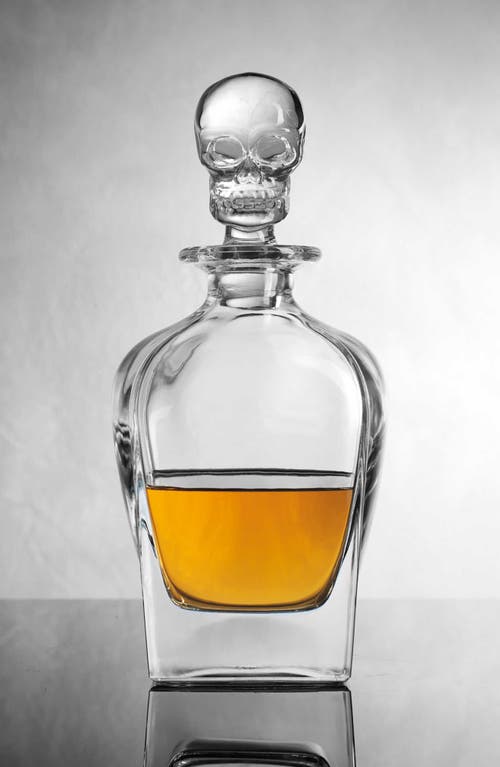 Godinger Skull Whiskey Decanter In Transparent