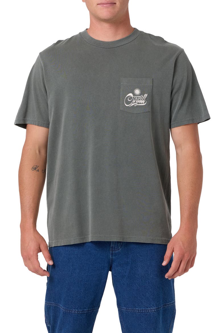 Twisted Sun Vintage Graphic Pocket T-Shirt, Main, color, HUNTER GREEN