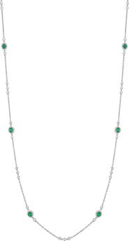 Bony Levy El Mar Emerald & Diamond Station Necklace