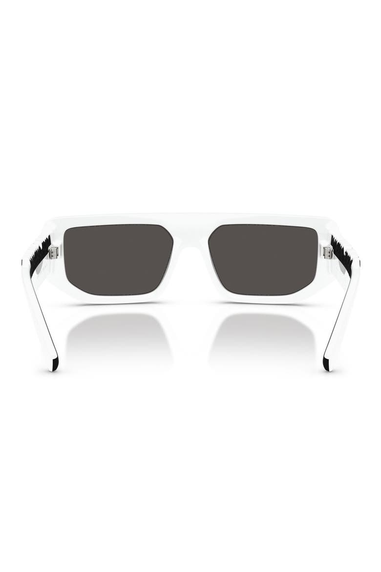56mm Rectangular Sunglasses, Alternate, color, WHITE / DARK GREY