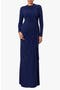 Ruffle Long Sleeve Sheath Gown