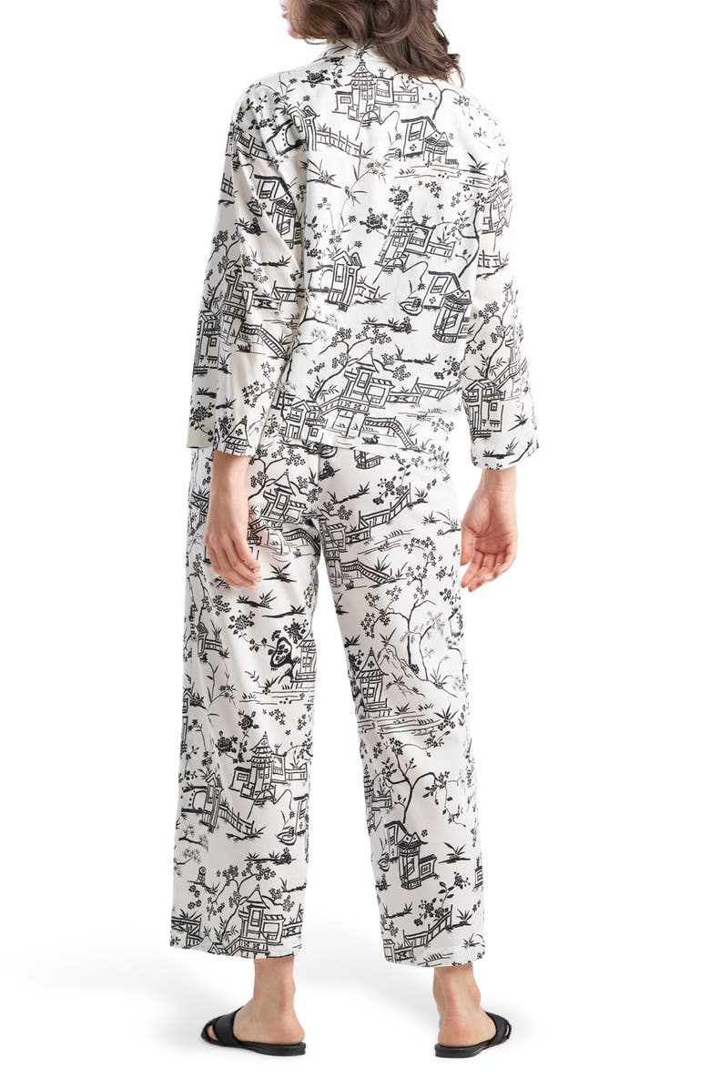 Natori Toile Cotton Sateen Pajamas, Alternate, color, Warm White
