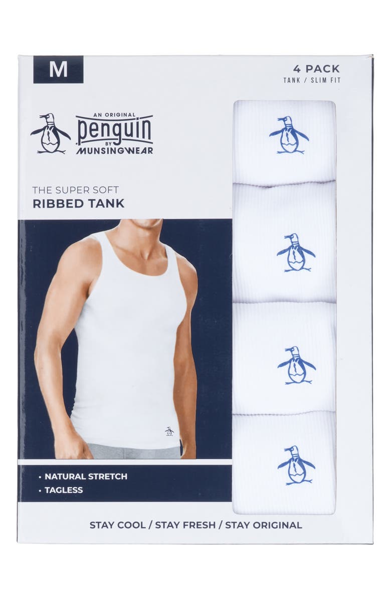 Original Penguin Pack of 4 Cotton Tank Tops, Alternate, color, White