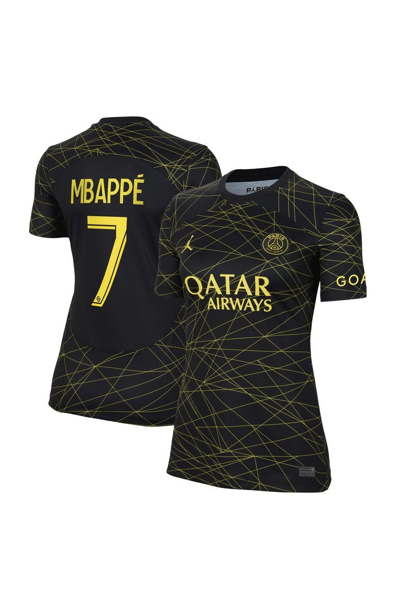Nike Women's Jordan Brand Kylian Mbappé Black Paris Saint-Germain 2022/23 Fourth Breathe Stadium Replica Player Jersey, Alternate, color, 