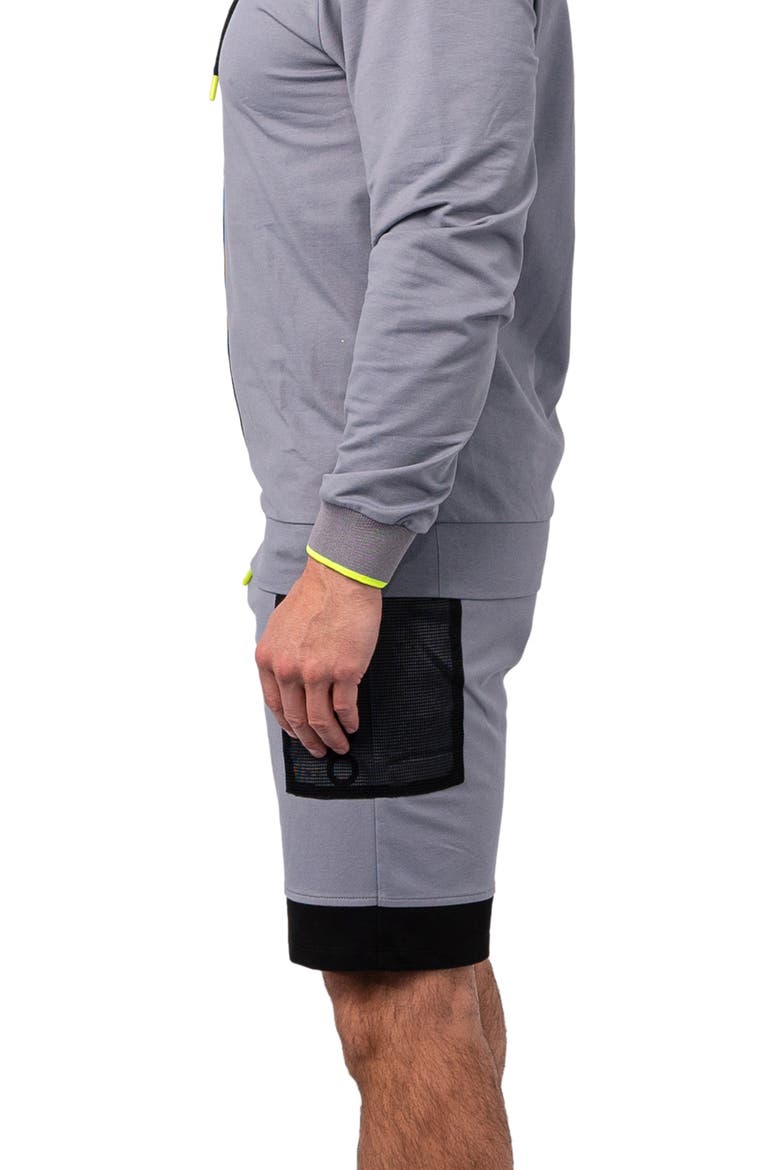 Net Grey Stretch Cotton Shorts, Alternate, color, GREY