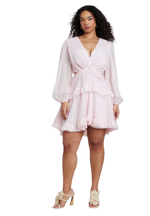 Patbo X Eloquii Puff-Sleeve Ruffle Mini Dress (Plus)
