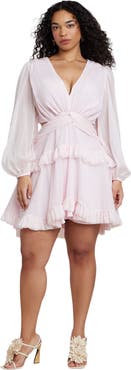 ELOQUII Patbo X Eloquii Puff-Sleeve Ruffle Mini Dress