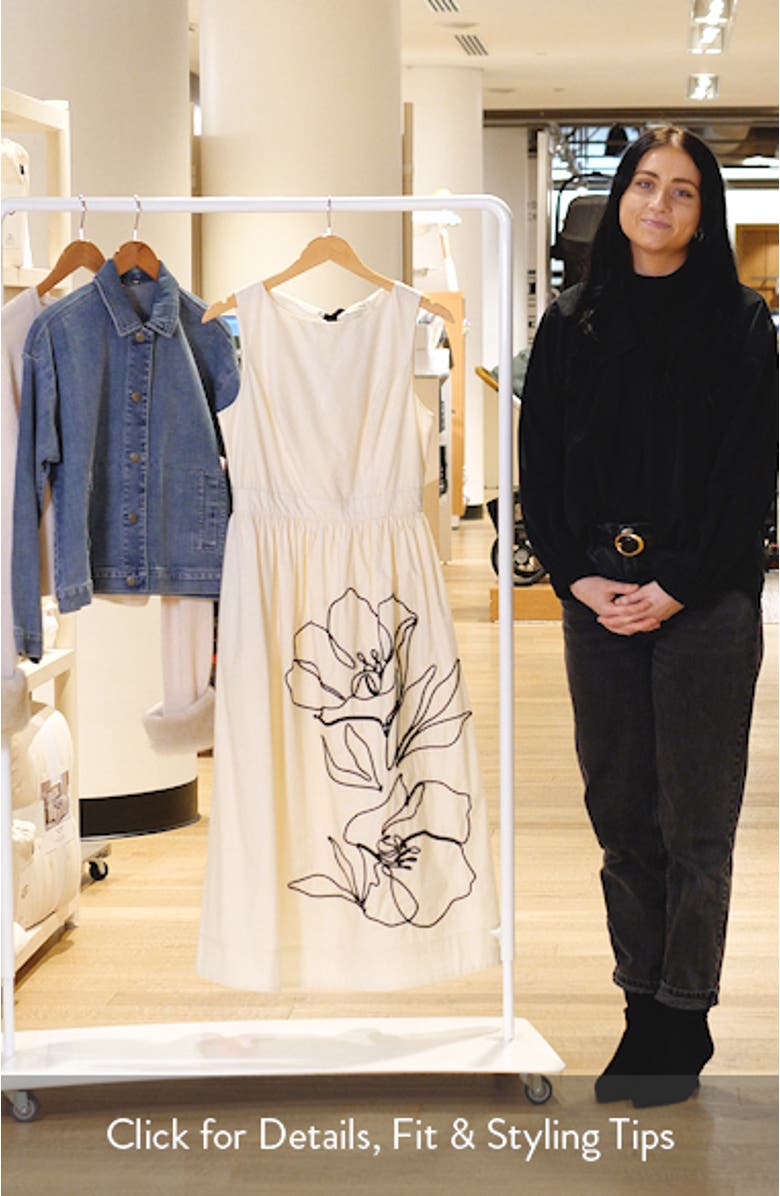 Embroidered Sleeveless Cotton Dress, sales video thumbnail