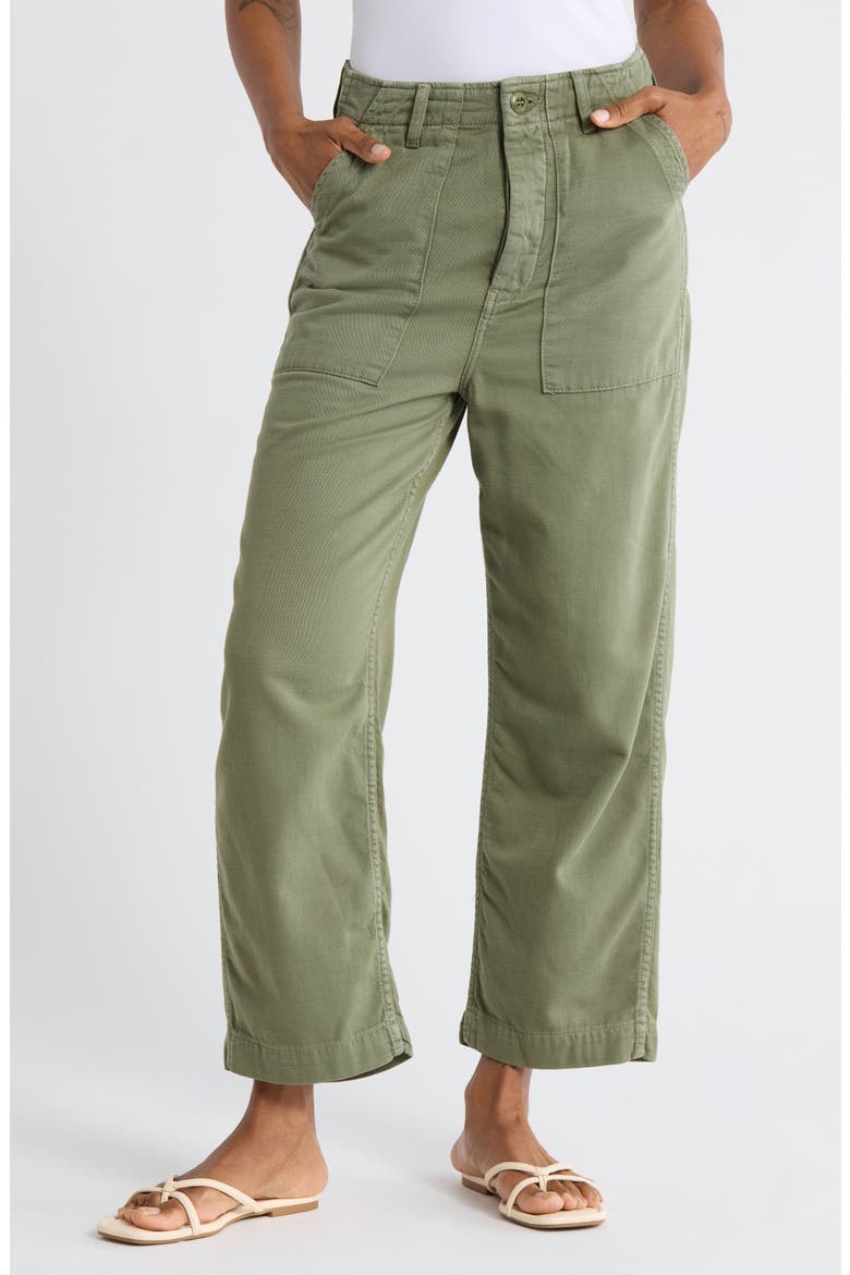 The Admiral Crop Cotton Pants, Main, color, CLASSIC ARMY
