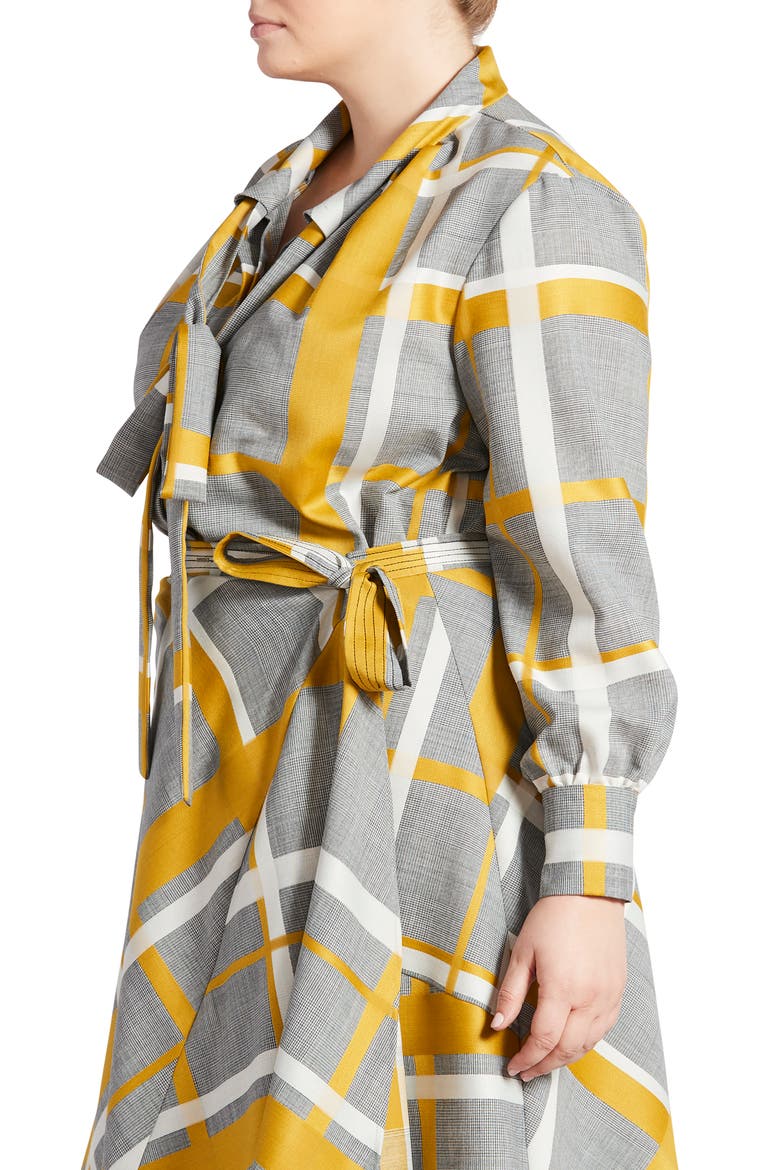 Tunnel Bow Wool Blend Blouse, Alternate, color, GRAY MULTI
