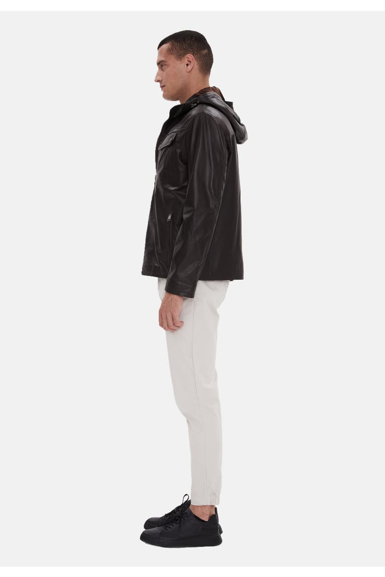 Horace Leather Jacket, Alternate, color, Brown
