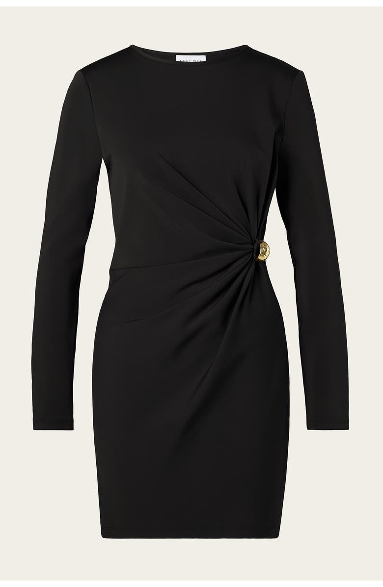 Malina Mailey Jersey Embellished Mini Dress, Alternate, color, Black