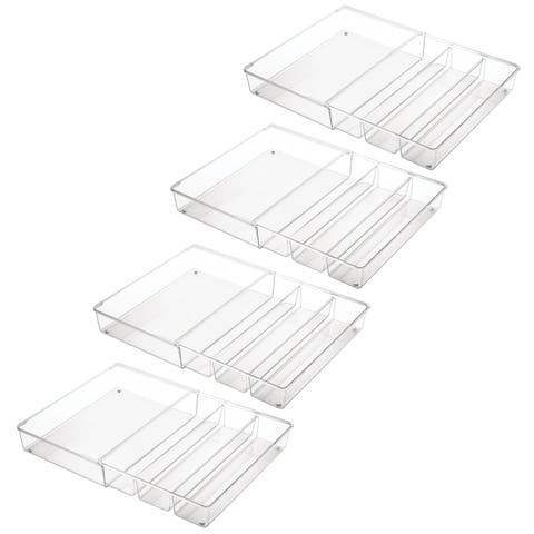 Plastic Adjustable/Expandable Drawer Storage Organizer, 4 Pack, Clear