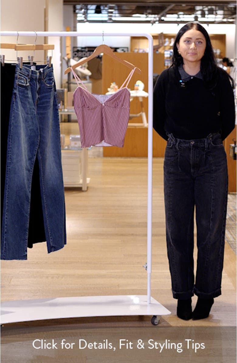 Gigi Stripe Lace Trim Crop Camisole, sales video thumbnail