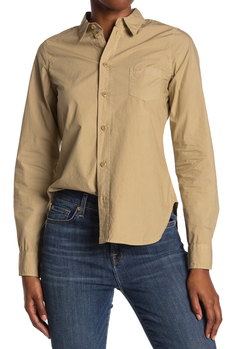Bobby Shirt in Paper Cotton, Main, color, VINTAGE KHAKI