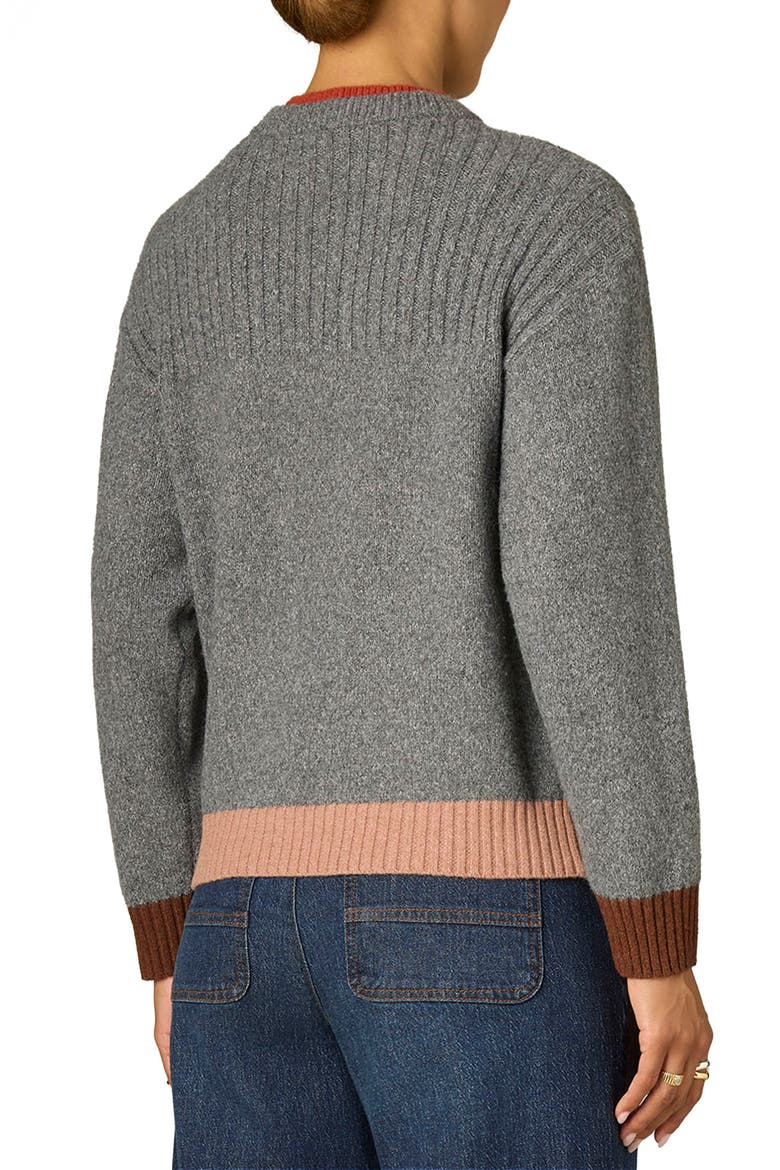 Crewneck Rib Sweater, Alternate, color, CHARCOAL