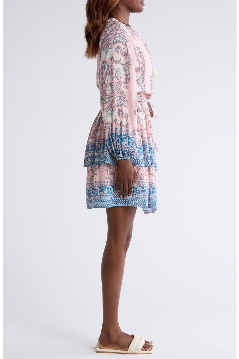 Stevie Long Sleeve Belted Cover-Up Minidress, Alternate, color, LIGHT/ PASTEL PINK