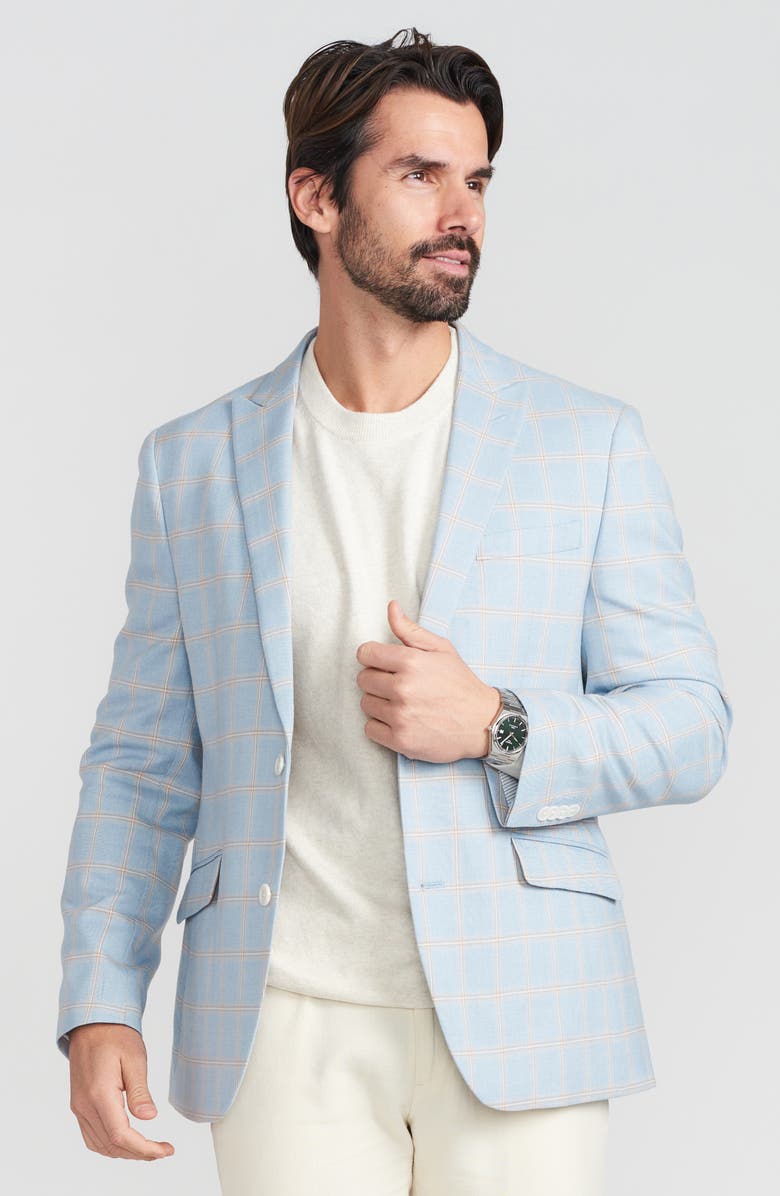 SAVILE ROW CO Blue Plaid Sport Coat, Alternate, color, Blue