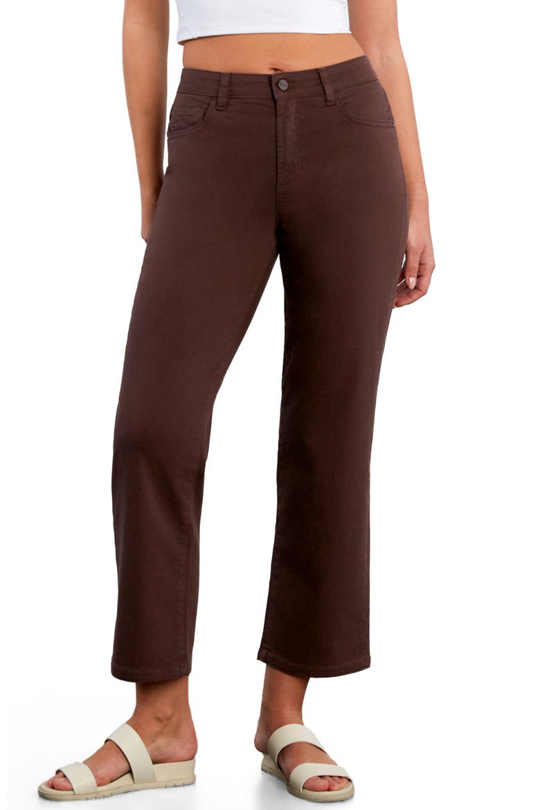 Ankle Straight Leg Jeans, Main, color, DARK CHOCOLATE