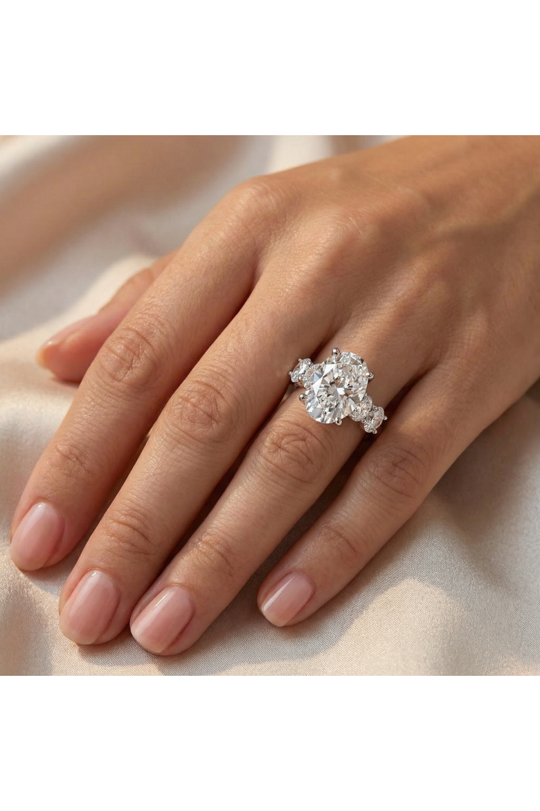 Certified 8.50Ct Oval Diamond Engagement Ring 14k Gold, Alternate, color, 14k White Gold