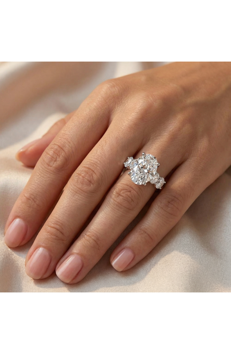 Bliss Diamond Certified 8.50Ct Oval Diamond Engagement Ring 14k Gold, Alternate, color, 14K White Gold