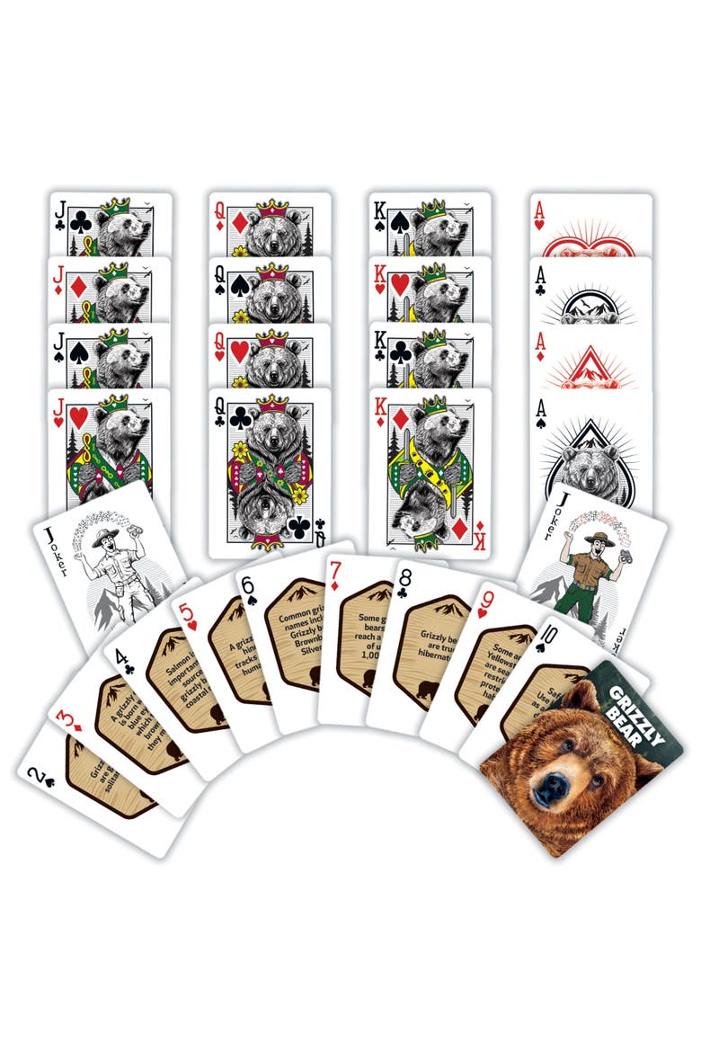Grizzly Bear Playing Cards, Alternate, color, Multicolor