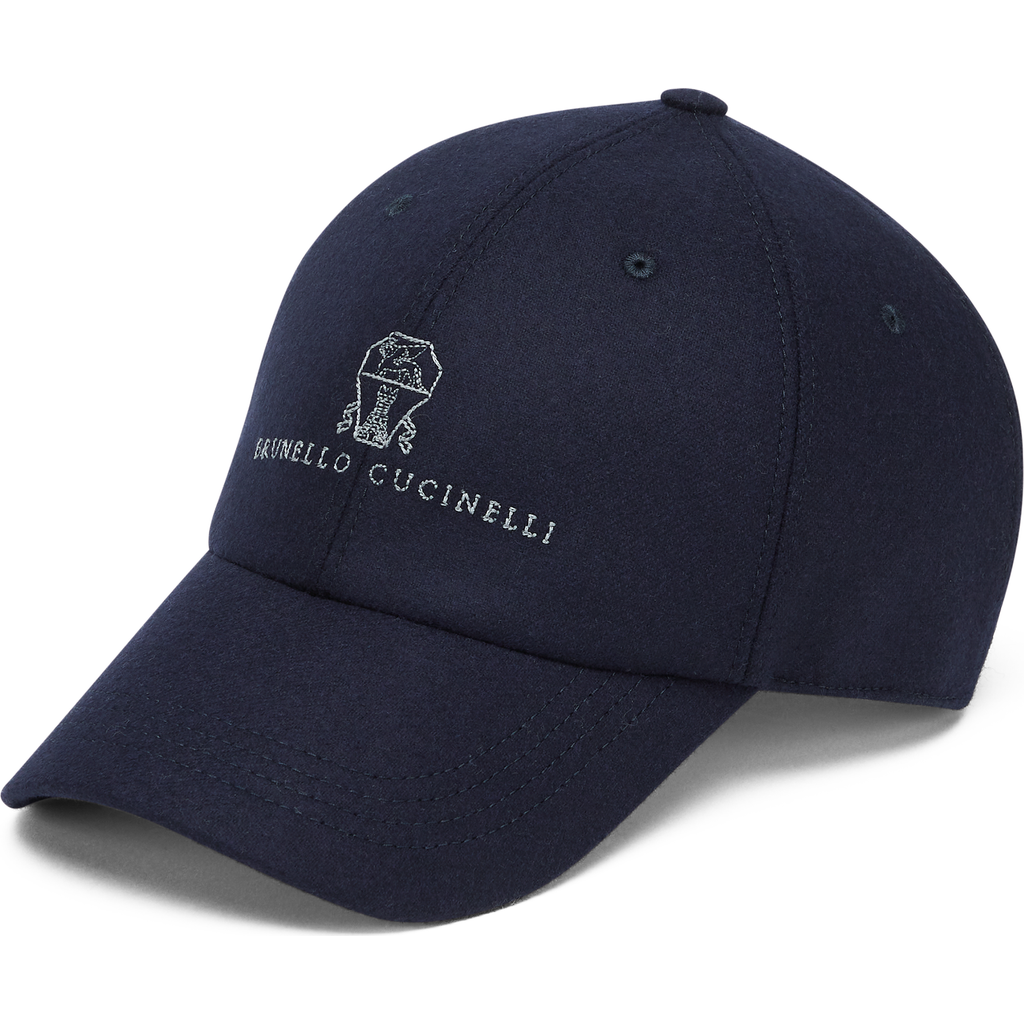 Brunello Cucinelli Baseball Cap With Embroidery In Navy Blue