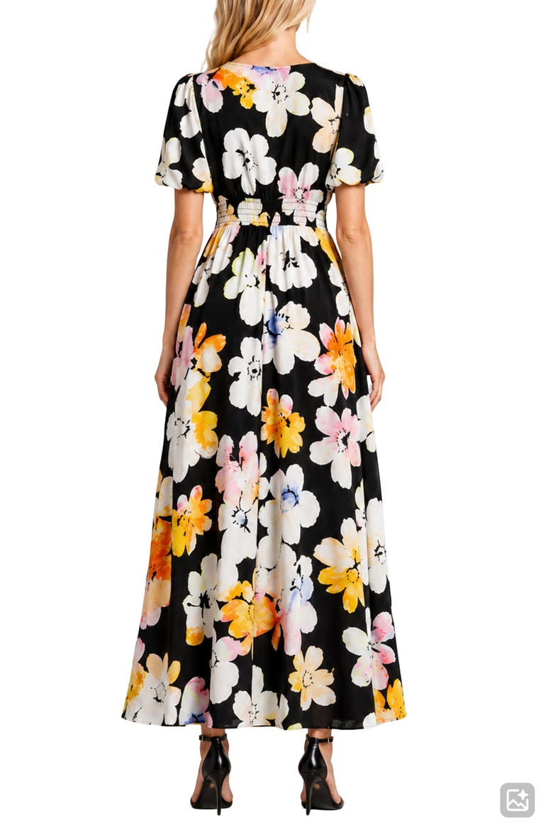 Ophelia Puff Sleeve Maxi Dress, Alternate, color, BLURRED WATER FLOWER