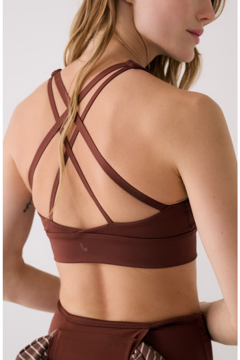 Action Strappy Sports Bra, Alternate, color, SIENNA
