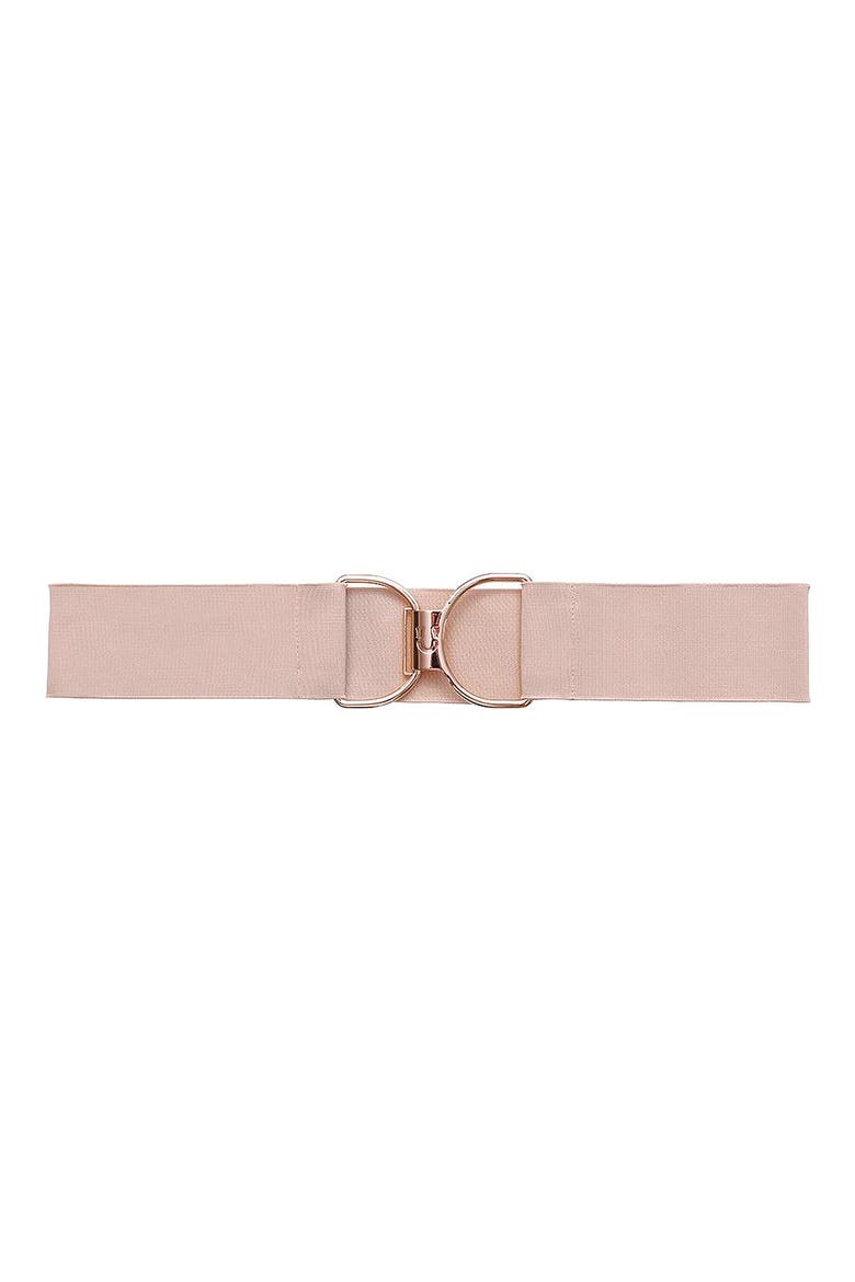 Rosé Oversize Clasp Stretch Belt, Main, color, TAN