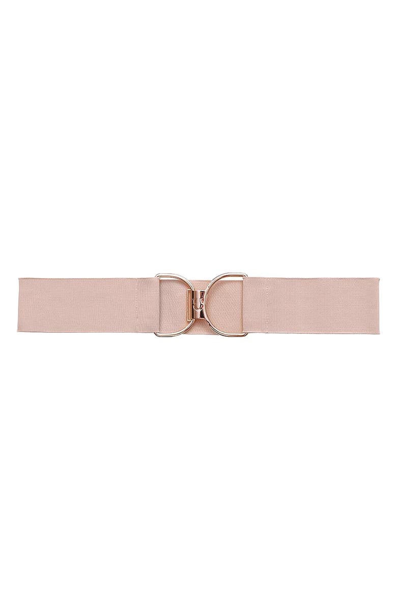 RUESPARI Rosé Oversize Clasp Stretch Belt, Main, color, 
