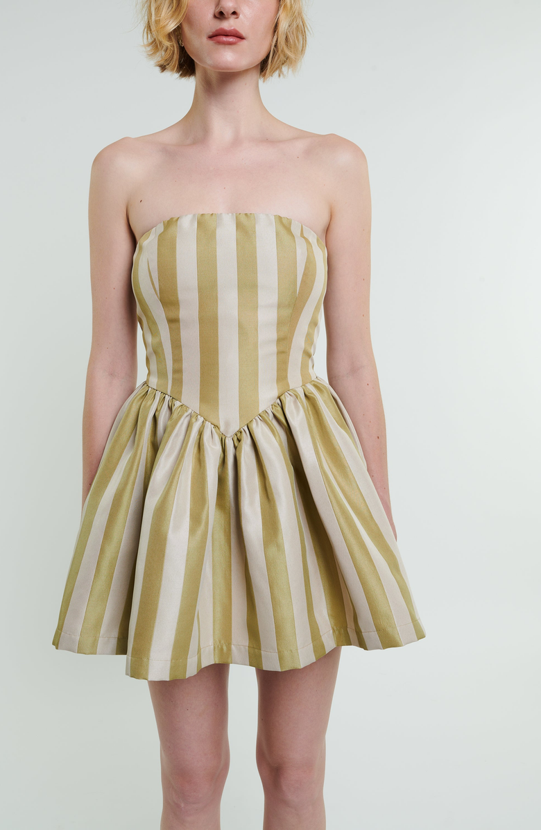 Madeline Marie Roxanne Mini Dress, Alternate, color, Sage Stripe