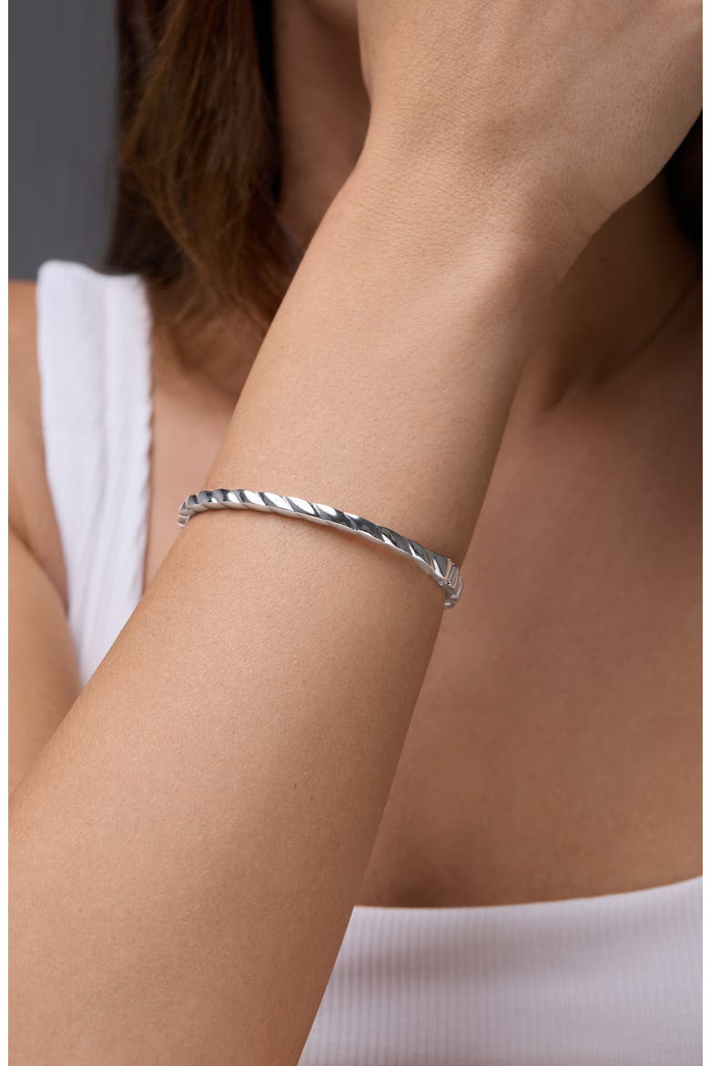 14K Gold Textured Bangle Bracelet, Alternate, color, 14K WHITE GOLD