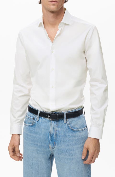 Regular Fit Cotton Oxford Cloth Button-Up Shirt