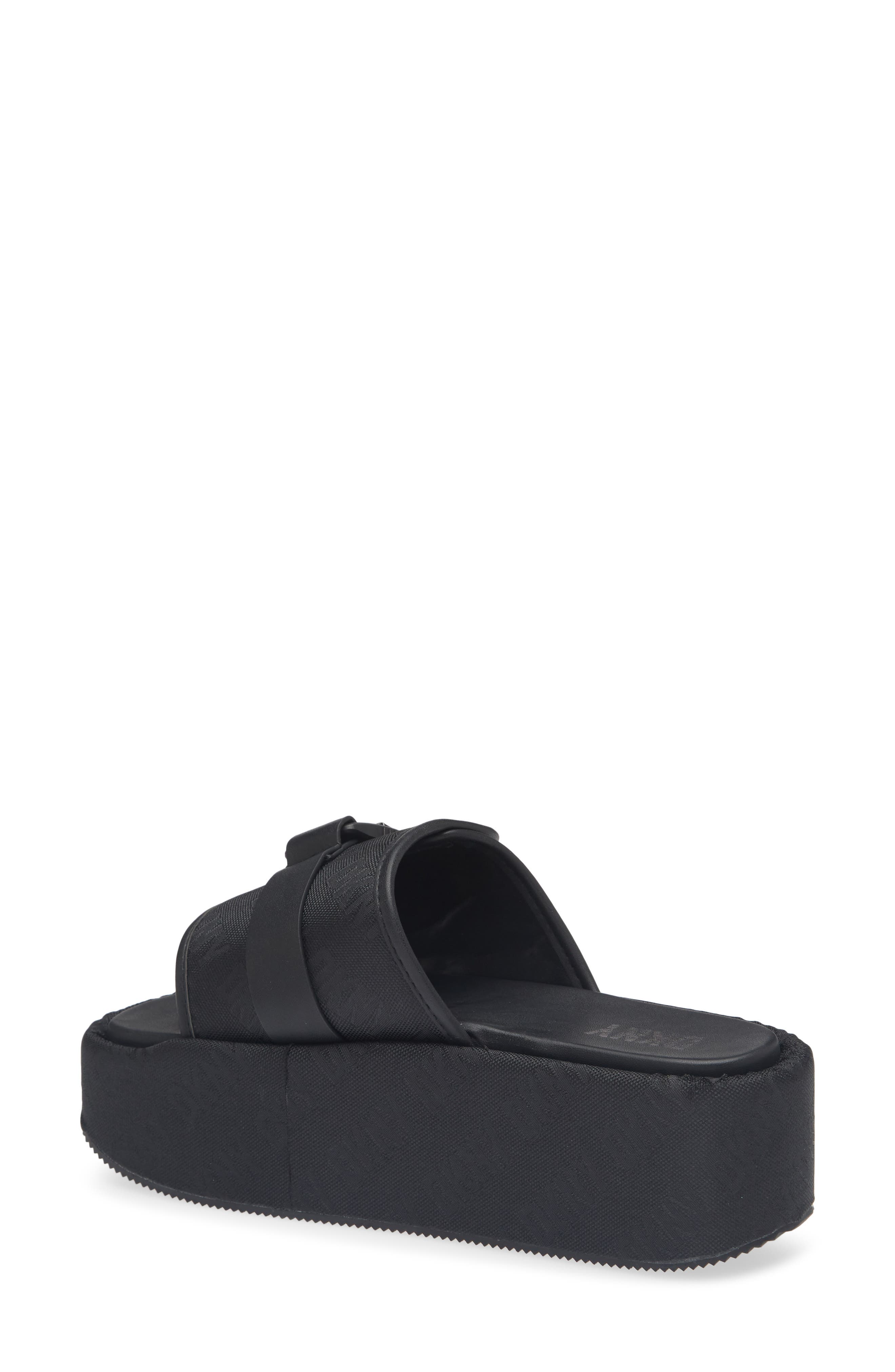 Vizer Platform Slide Sandal, Alternate, color, BLACK/ SHINY