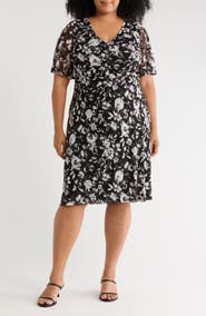 Connected Apparel Butterfly Sleeve Mesh Dress