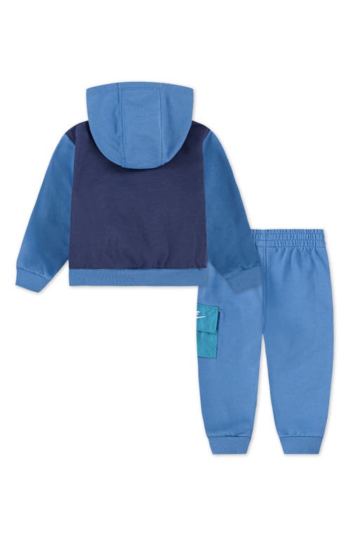 Nike Kids' Keep Climbing French Terry Hoodie & Joggers Set In Blue