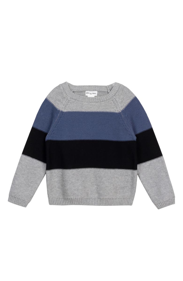 MILES BABY Kids' Colorblock Organic Cotton Sweater, Main, color,